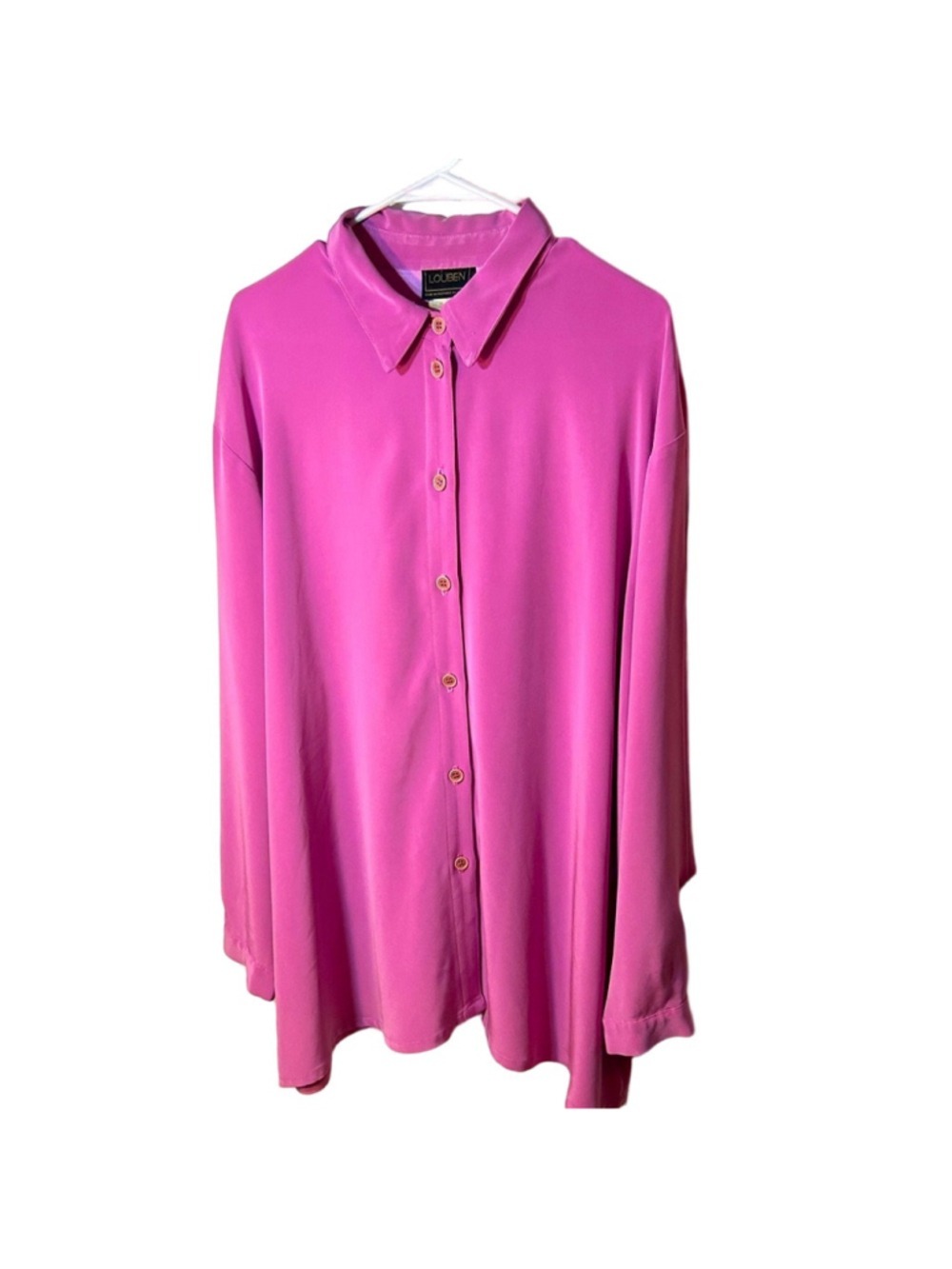 Louben Laura vintage pink button down blouse in size 20 Long career office